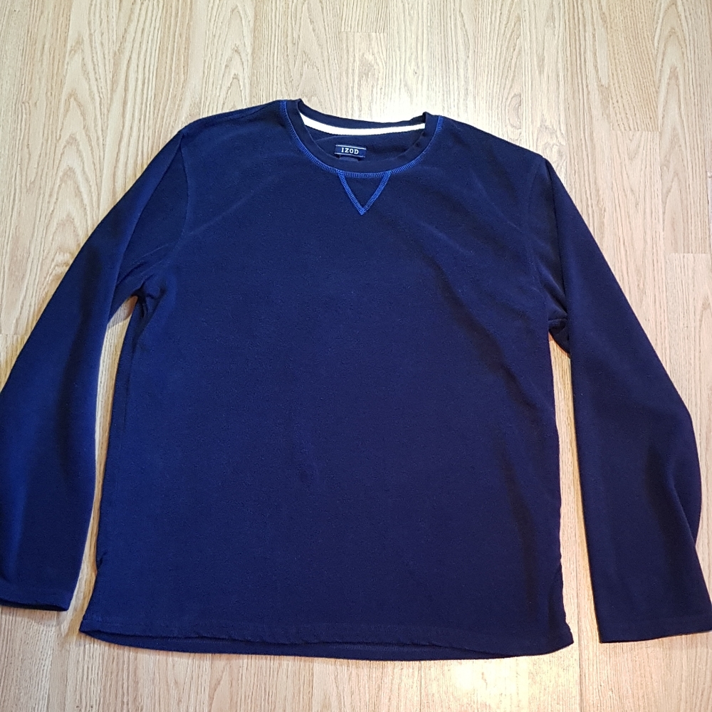 Izod Navy Blue Fleece Pajama Lounge Pullover Top